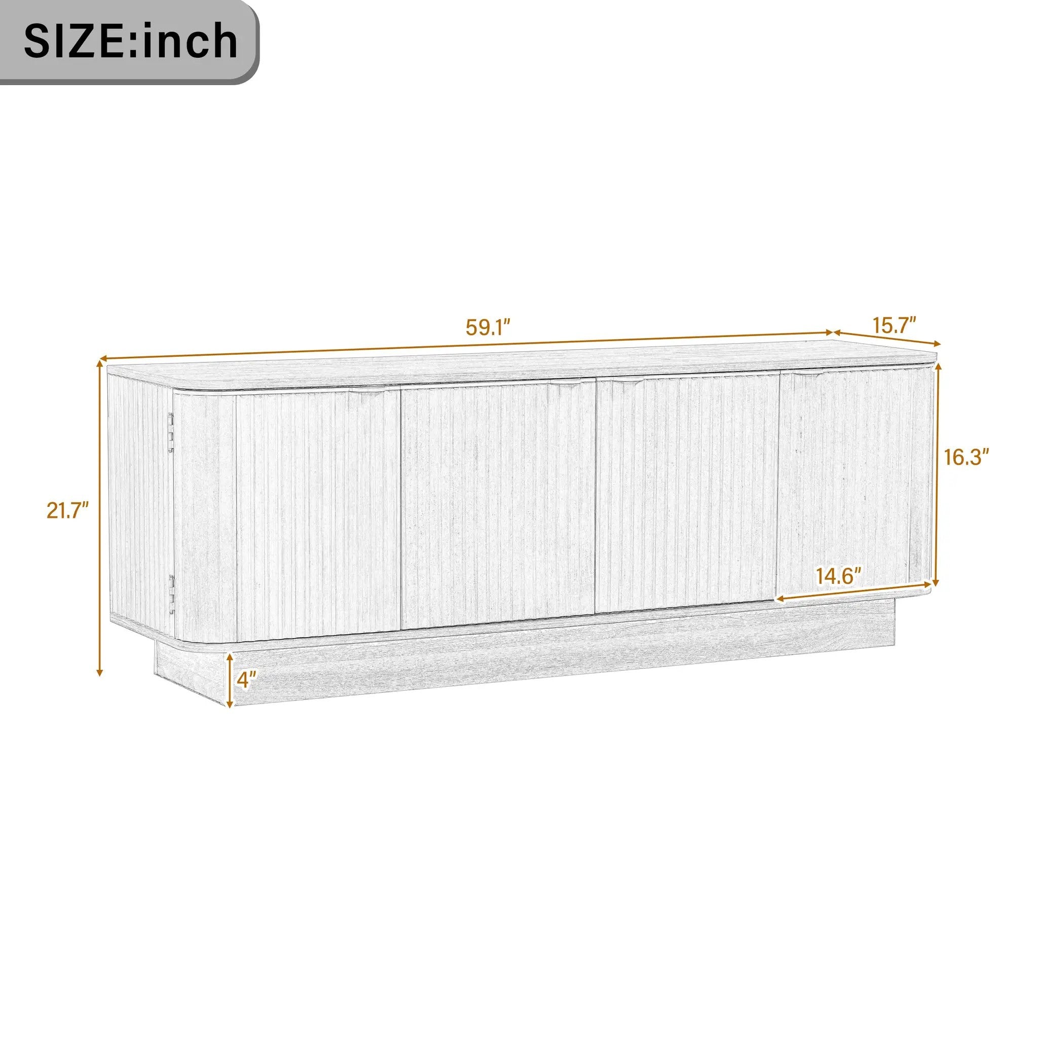 Vibe Haus Mid-Century Modern TV Stand for 70 Inch TV by HouseOfZazla