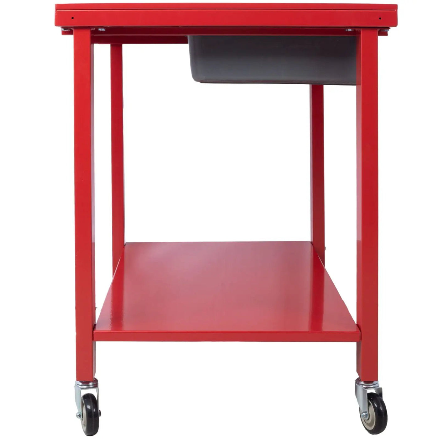Transmission Teardown Work Station 1 / 2 Ton Capacity Sloping Drain Table Locking Drawer Removable Drain Basin Full-Width Lower Shelf Four 4" Caster Wheels by HouseOfZazla