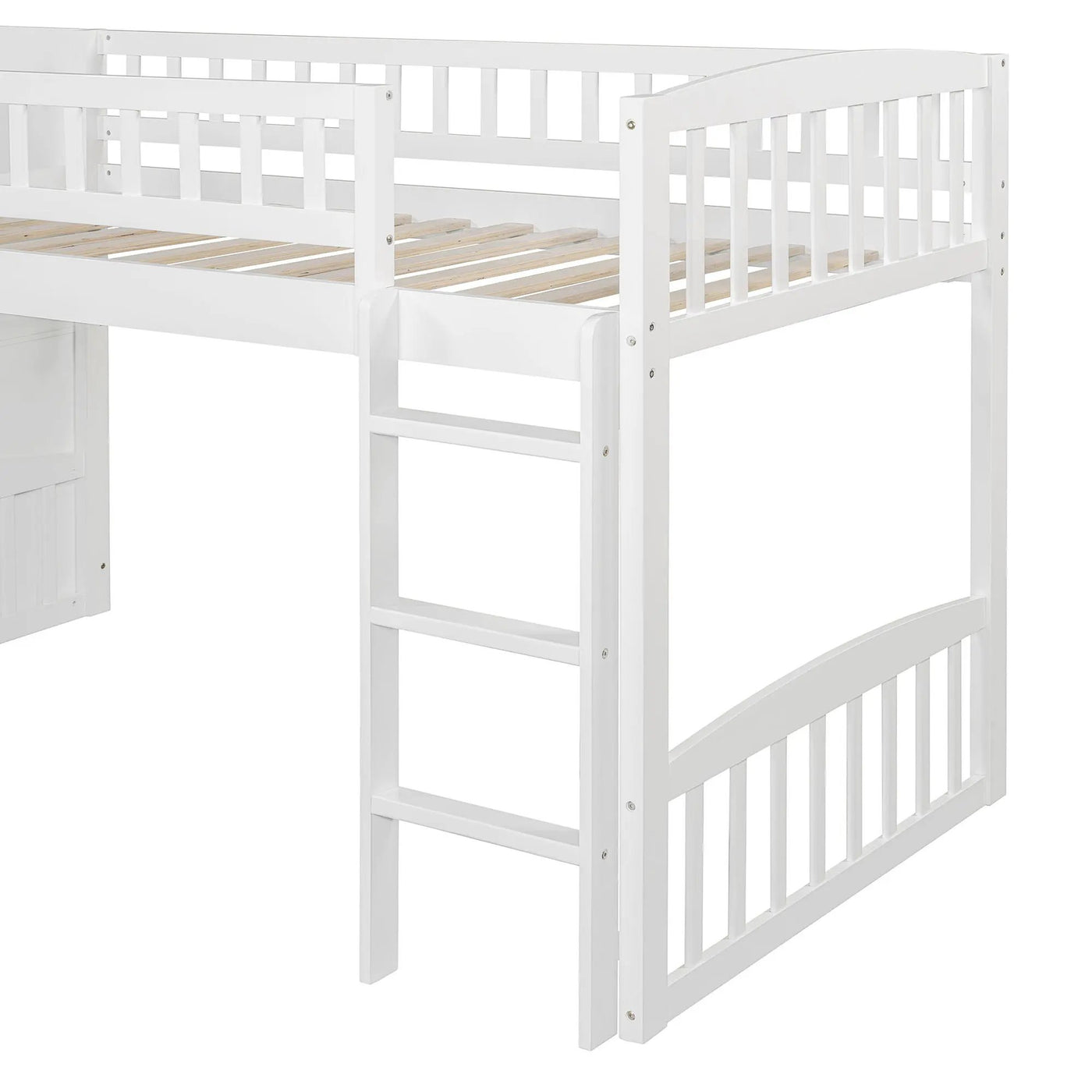 Loft Stairway Bed With 2 Drawers, Convertible Ladder And Slide by HouseOfZazla