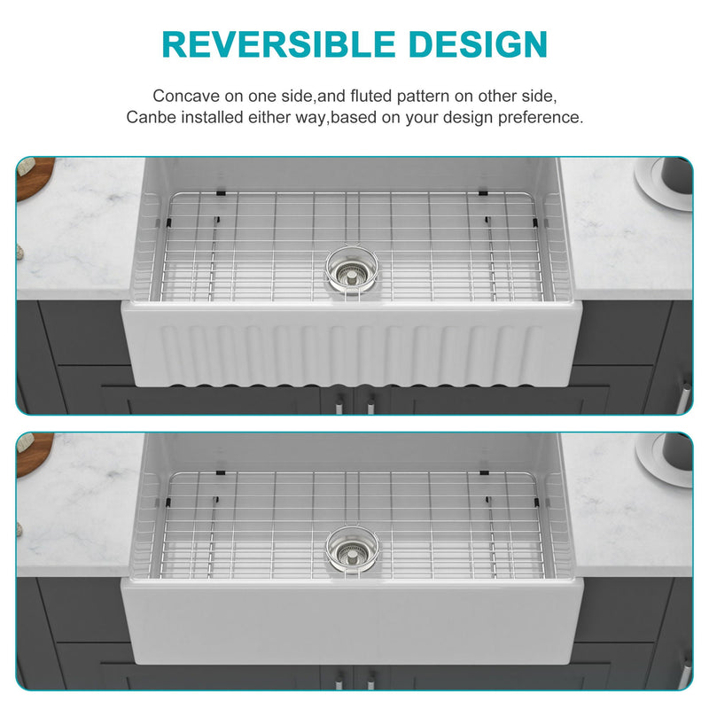 Workstation Single Bowl Apron Front Kitchen Sink - White by HouseOfZazla