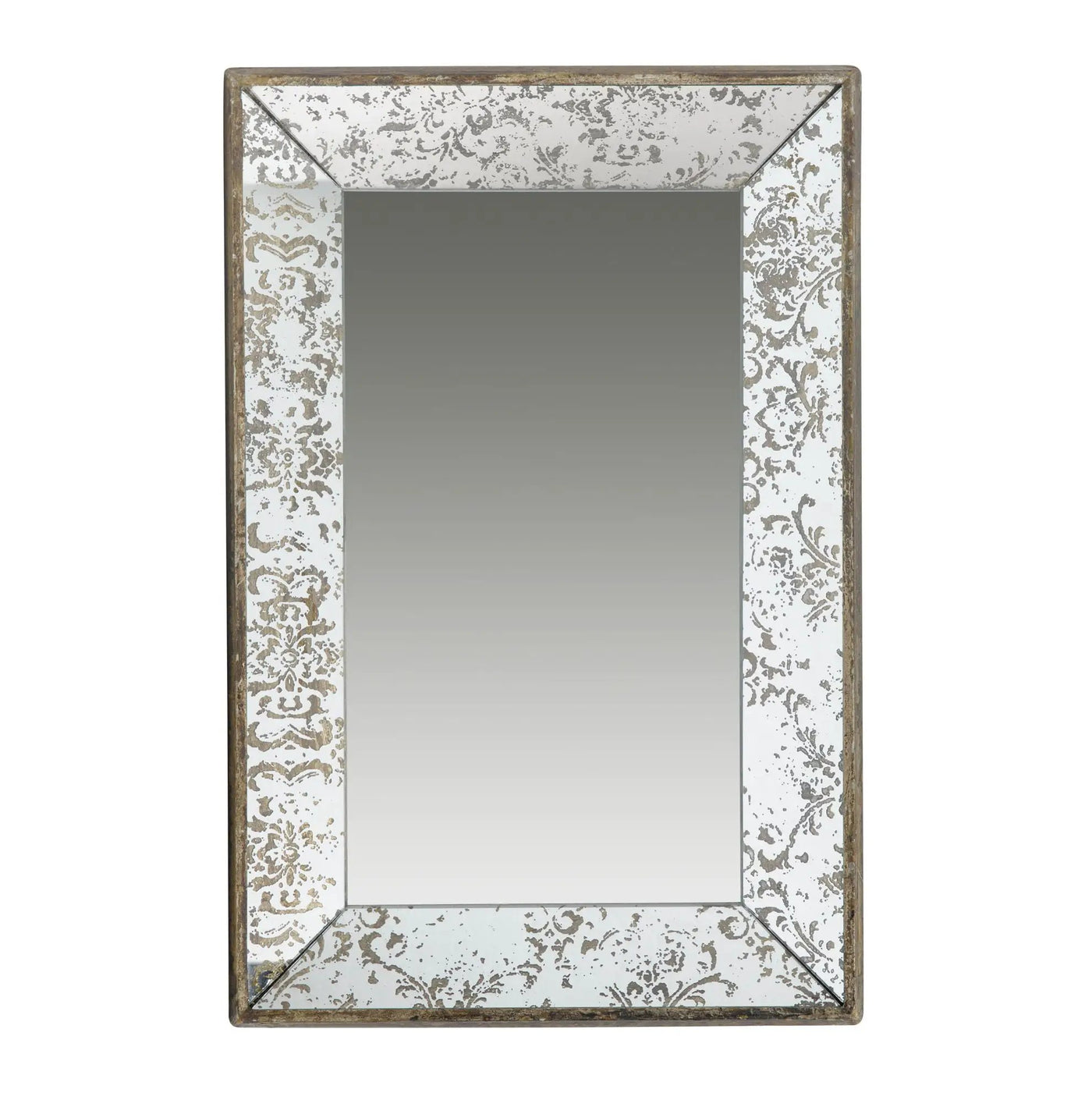 Antique Rectangle Mirror with Floral Accents by HouseOfZazla