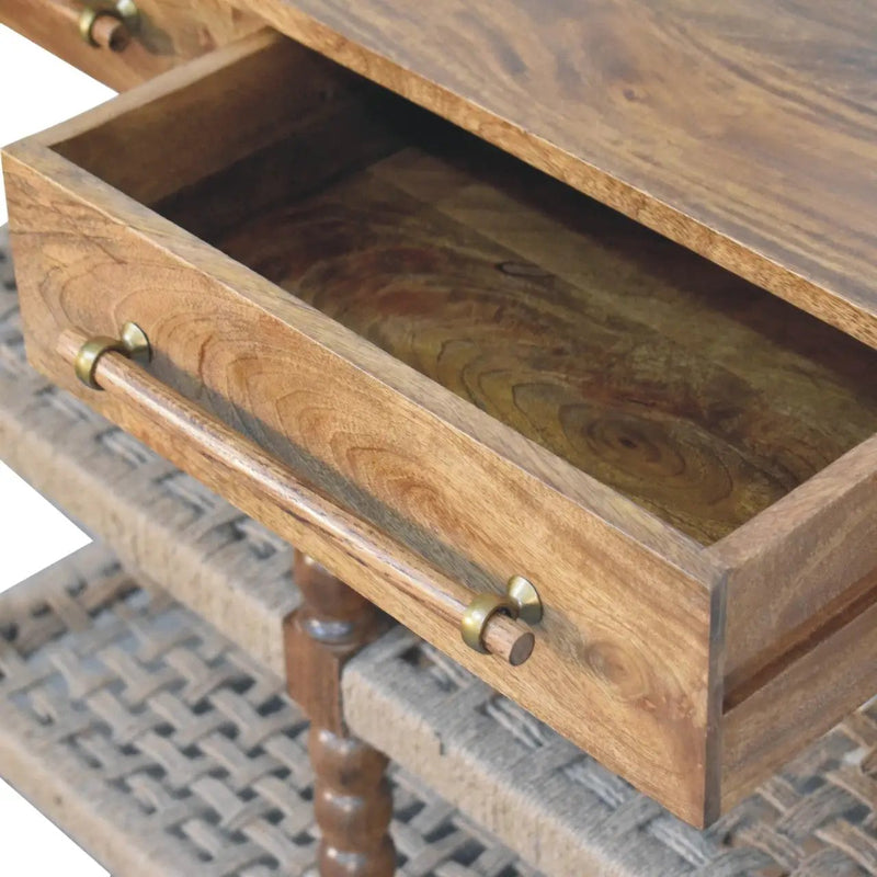 Solid Wood Spindle Woven Console by HouseOfZazla