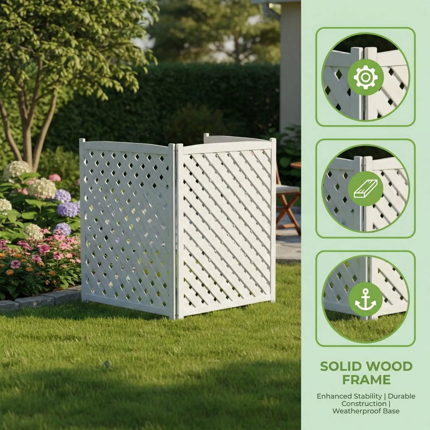 Outdoor 3 Panel Air Conditioner Fence Screen by HouseOfZazla