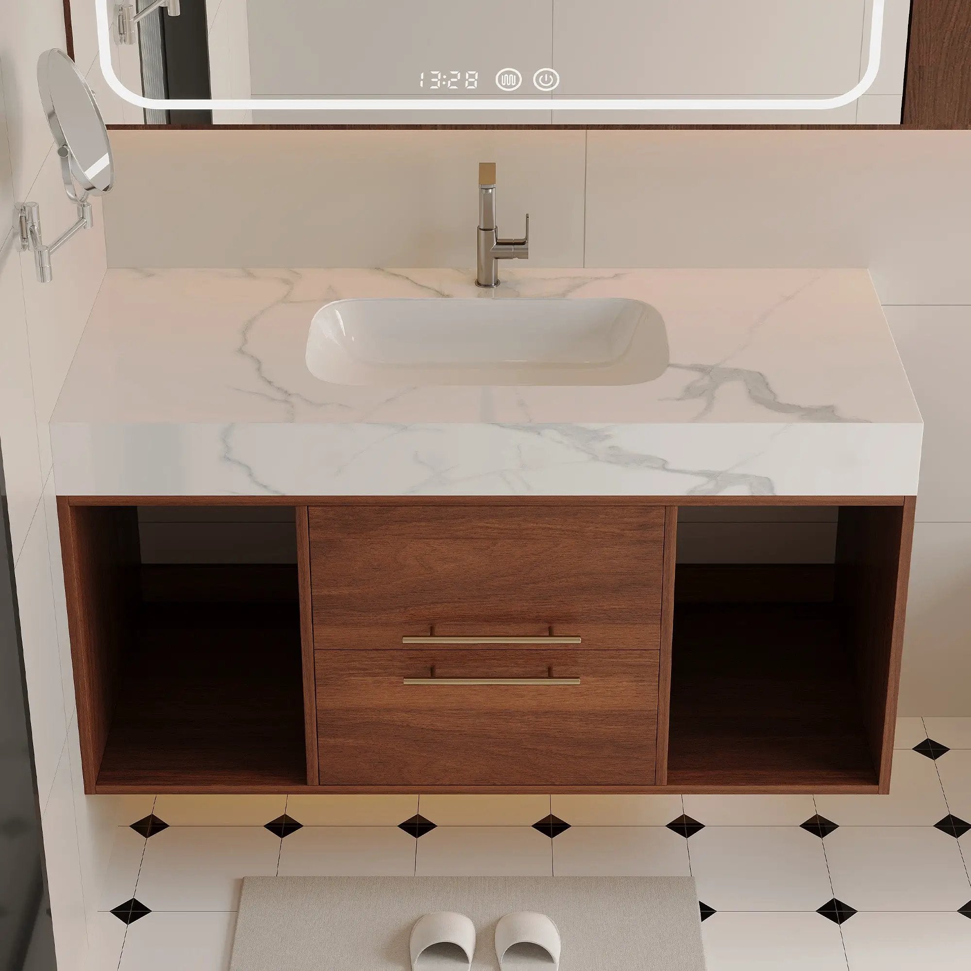 39.4" Floating Bathroom Vanity with Ceramic Sink by HouseOfZazla