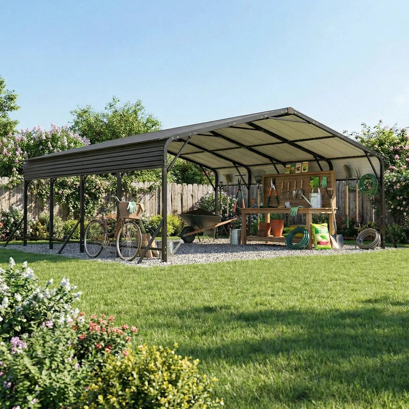 20'x20' Galvanated Steel Carport Canopy by HouseOfZazla