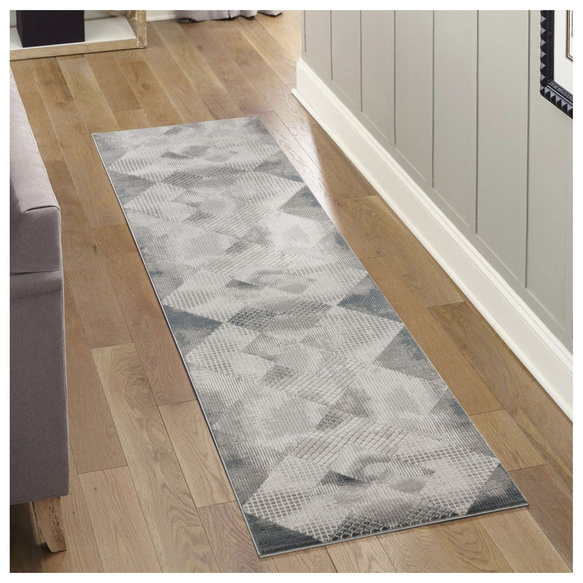 Geometric Area Rug with 3D Effect - Gray, photo 8 of 8