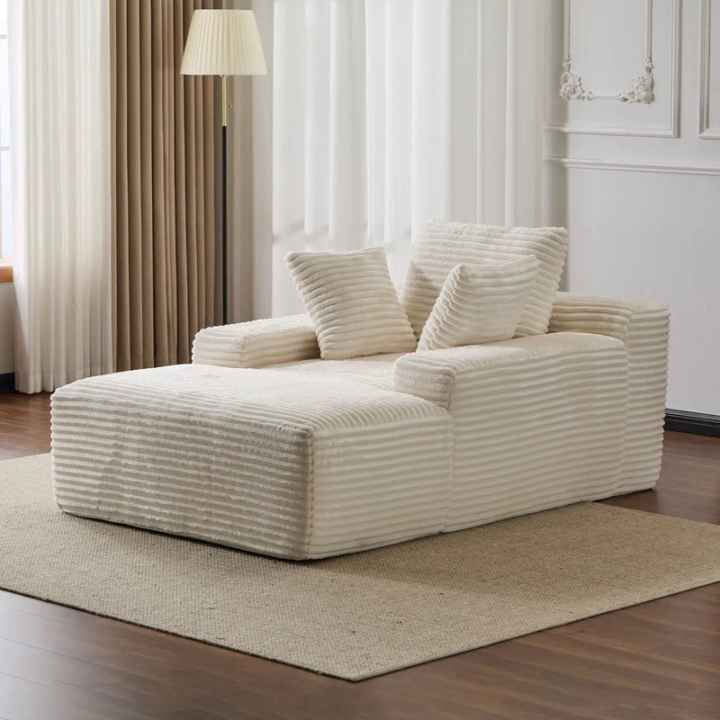 Oversized Chaise Lounge Chair Cozy Cloud Couch With 3 Throw Pillows And Wide Armrest by Unique Piece Furniture