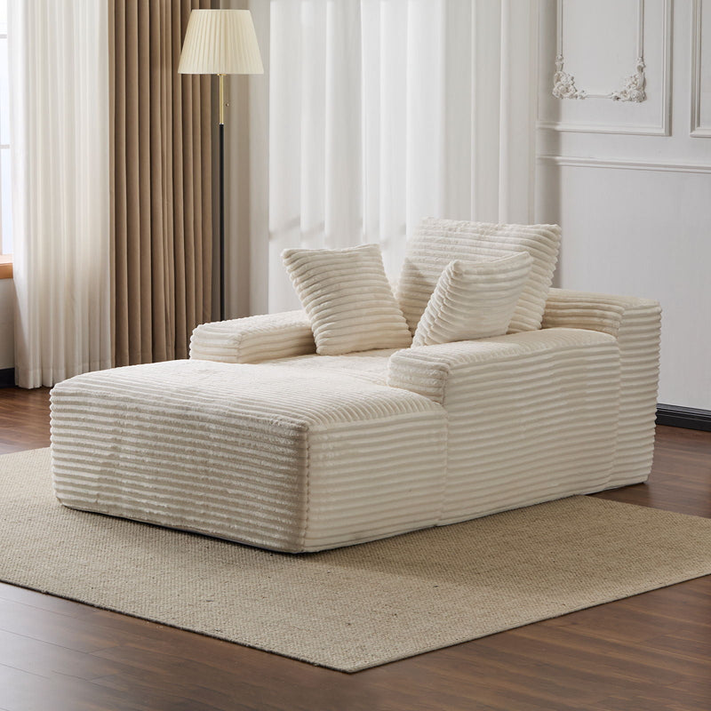 Oversized Chaise Lounge Chair Cozy Cloud Couch With 3 Throw Pillows And Wide Armrest by HouseOfZazla