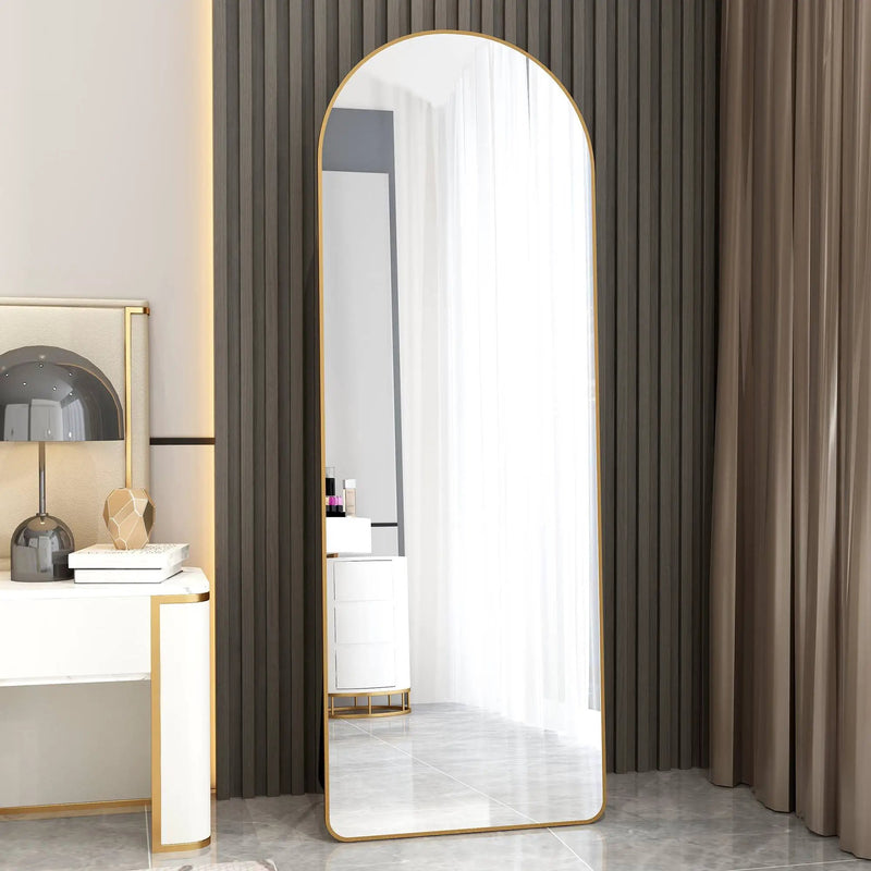 The 4th Generation Floor Mounted Full Length Mirror with Gold Frame by HouseOfZazla