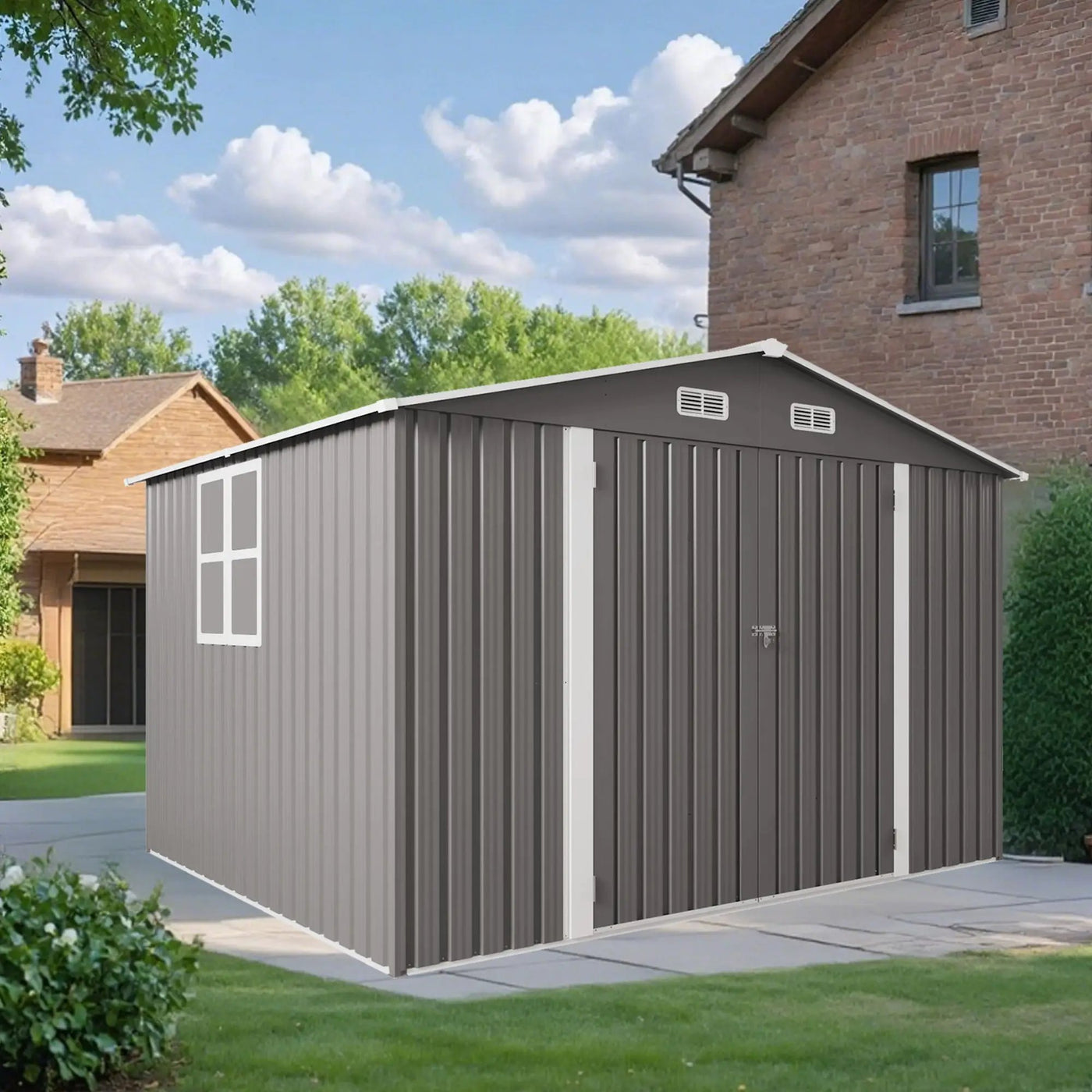 Large Outdoor Storage Shed With Lockable Door, Air Vent by HouseOfZazla