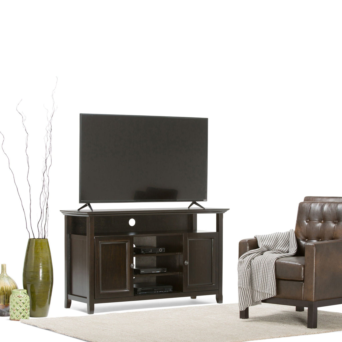 Handcrafted Solid Wood TV Stand with Adjustable Shelves - Multiple Colors, photo 27 of 40