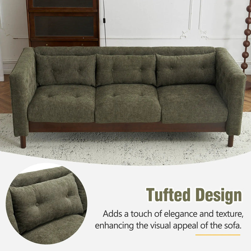 Upholstered Sofa Modern 3 Seater Sofa Couch With Tufted Design For Living Room by HouseOfZazla