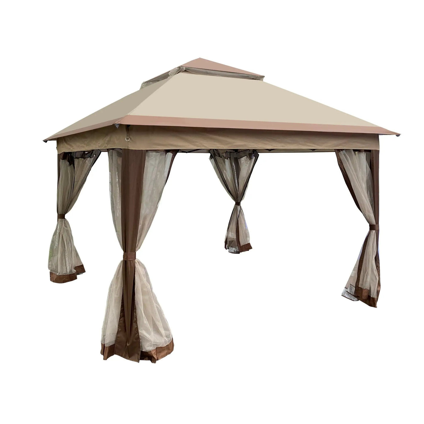 Outdoor Pop Up Gazebo Canopy With 2 Tier Soft Top And Removable Zipper Netting by HouseOfZazla