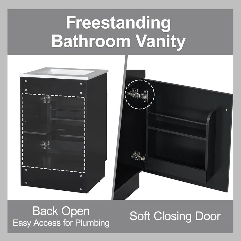 Bathroom Vanity With Sink, Cabinet With Adjustable Shelf