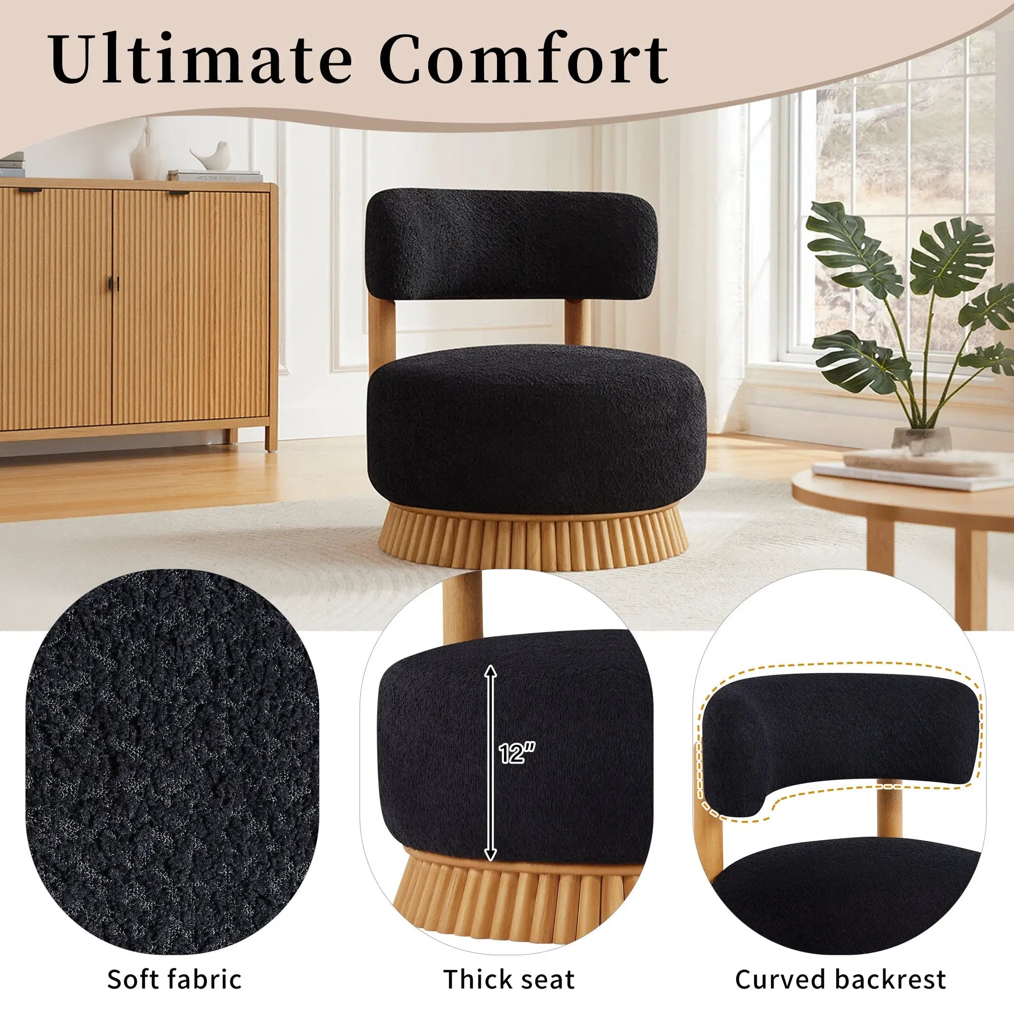 Modern 27.5" W Farmhouse Armless Chair by HouseOfZazla