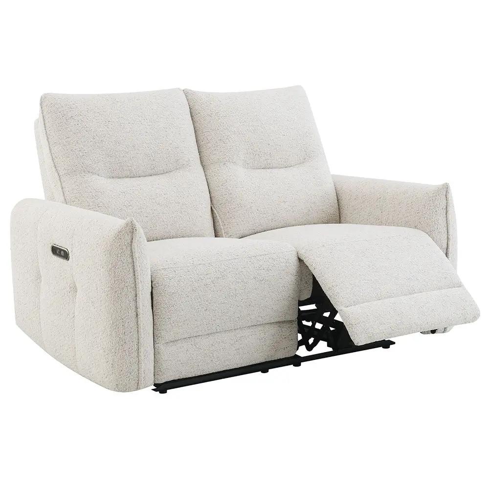 Lalisa - Power Motion Loveseat With USB Port - Cream Chenille by Unique Piece Furniture
