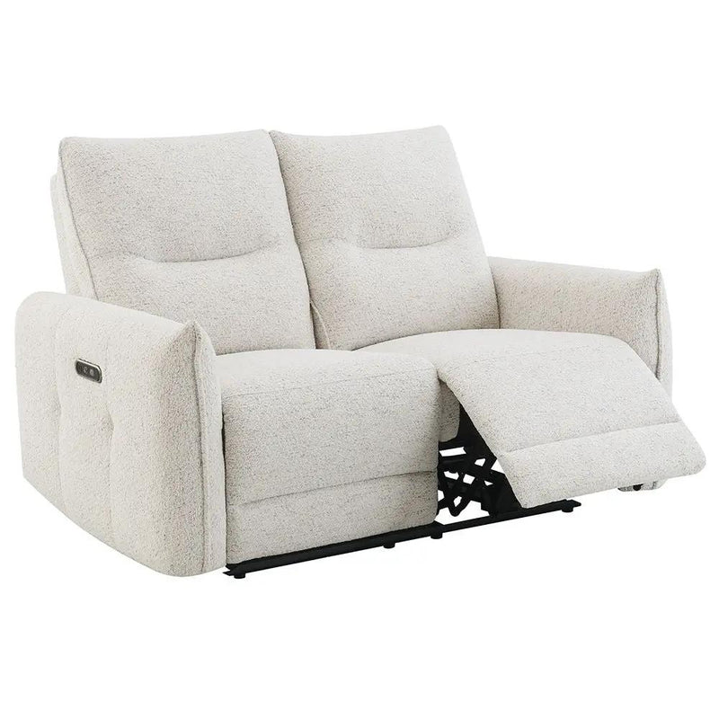 Lalisa - Power Motion Loveseat With USB Port - Cream Chenille by Unique Piece Furniture