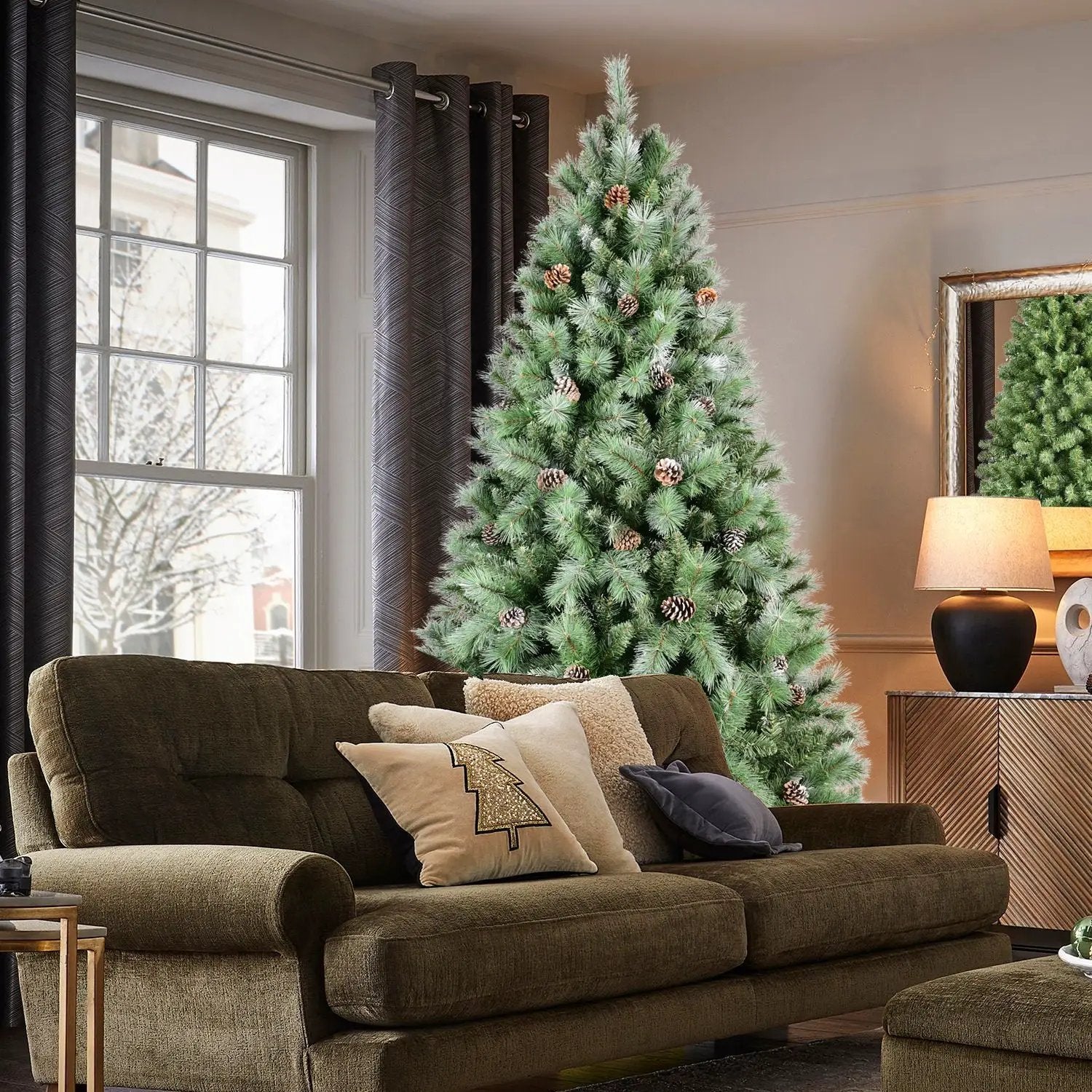 9Ft Christmas Tree with 122 Pine Cones by HouseOfZazla