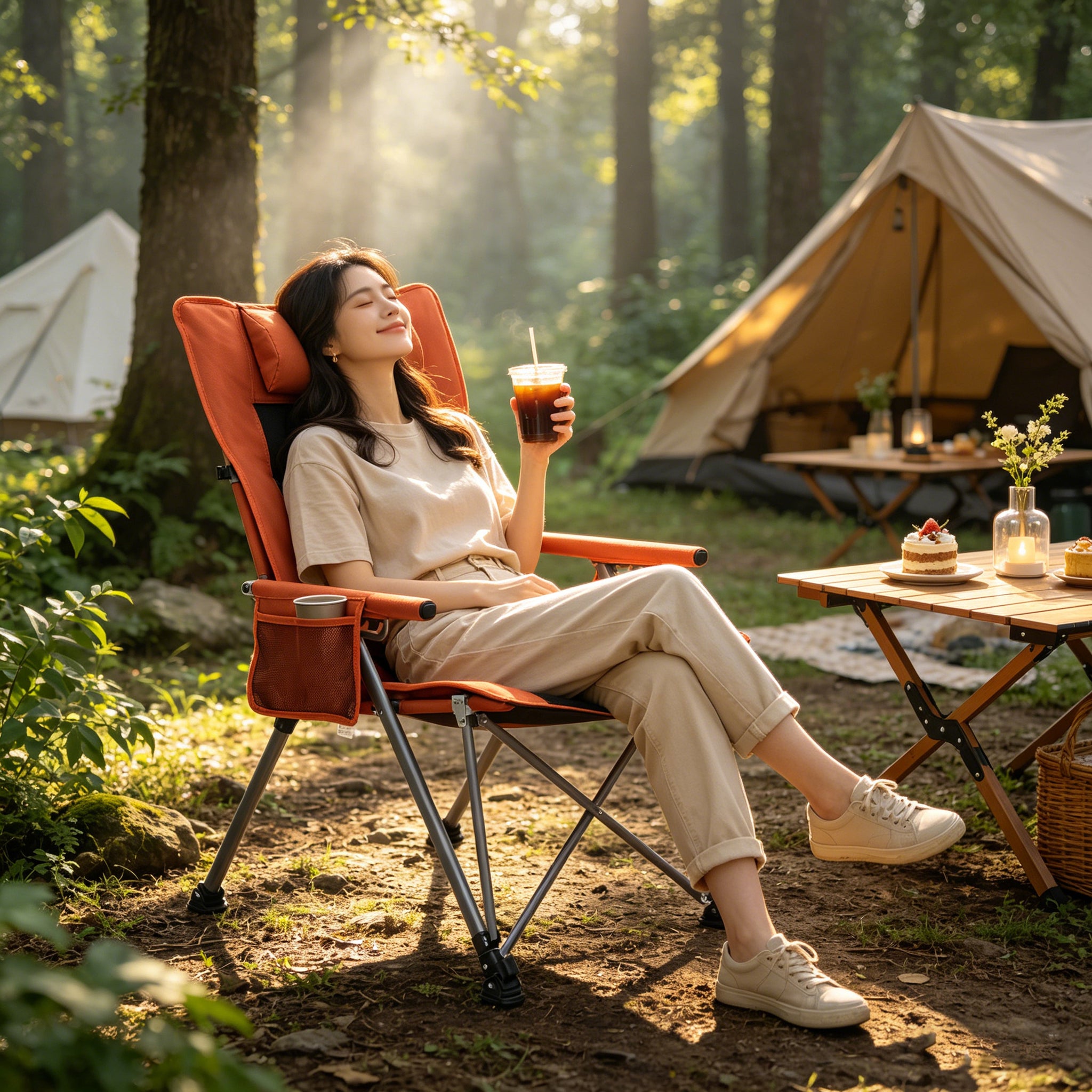 5-Position Adjustable Reclining Camping Chair by HouseOfZazla