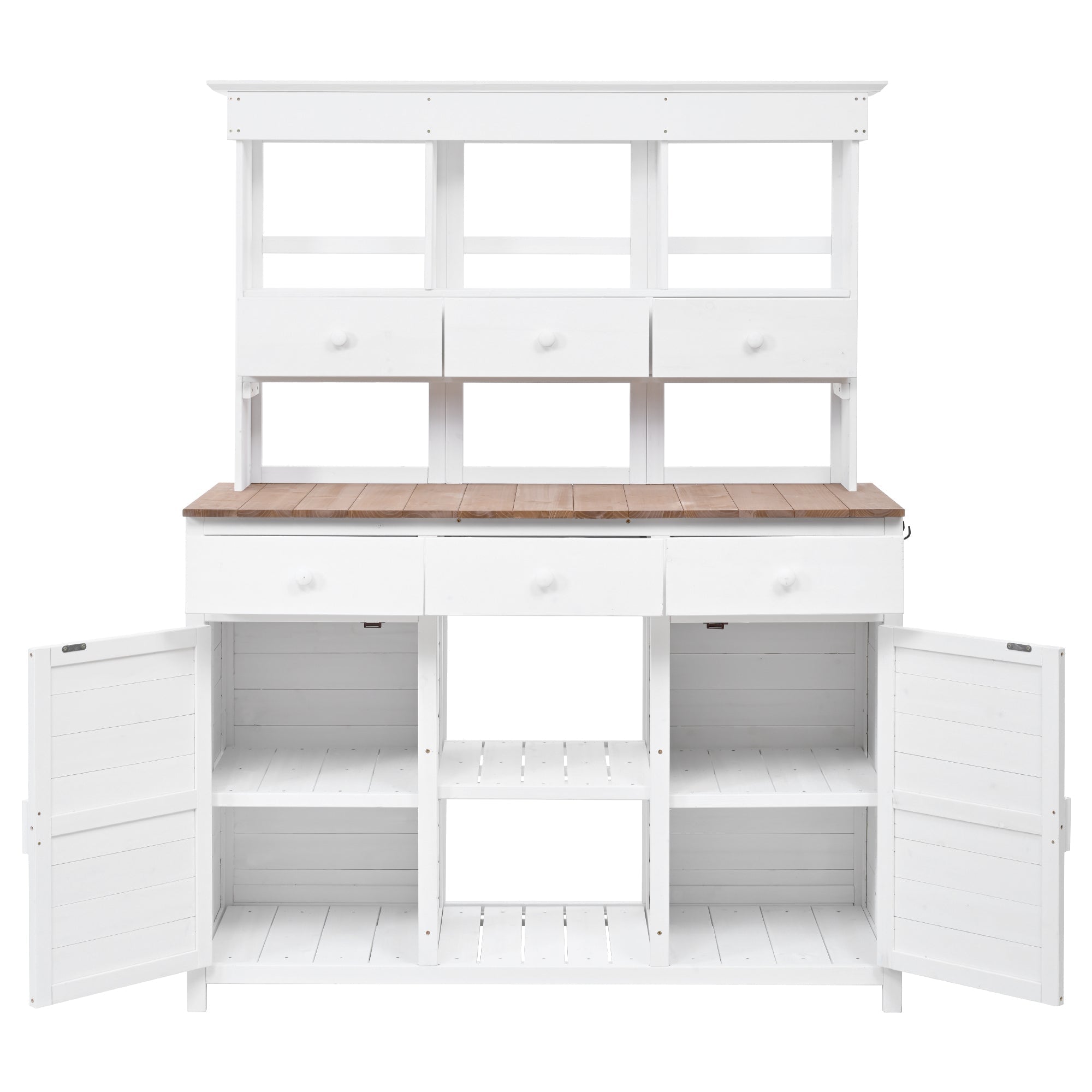 TOPMAX 65.7" Tall Garden Potting Bench Table with Hutch by HouseOfZazla