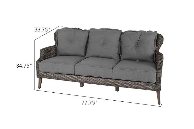 Tenaya 3-Piece Wicker Sofa Set with Swivel Rocking Chairs by Outdoor-USA®