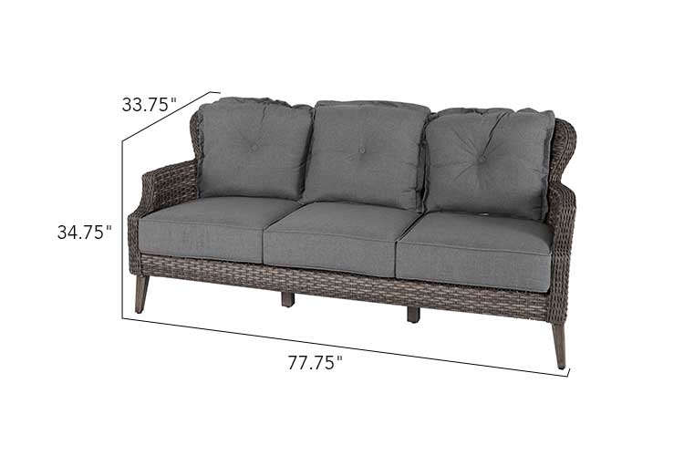 Tenaya 3-Piece Wicker Sofa Set with Stationary Chairs by Outdoor-USA®