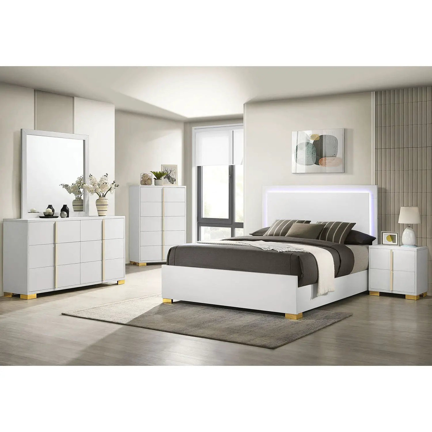 Jeremiah - LED Panel Bed With Touch Controlled Lighting by HouseOfZazla