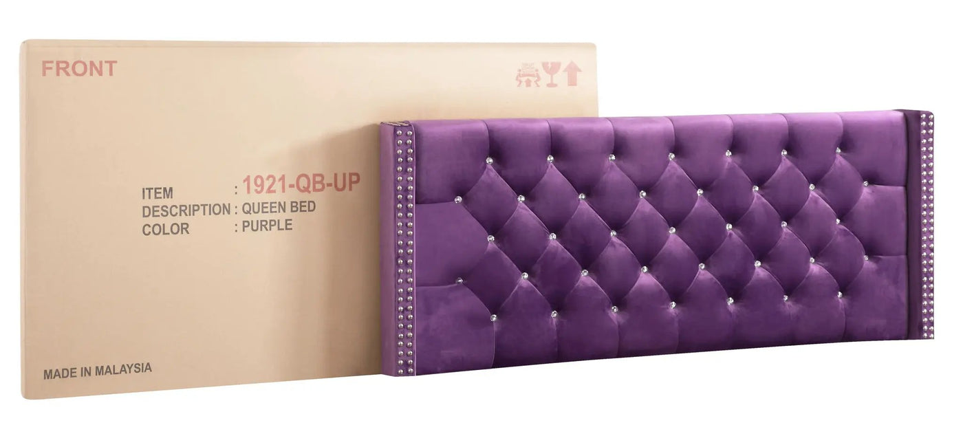 Upholstered Nailhead Trim Chic Bed by HouseOfZazla