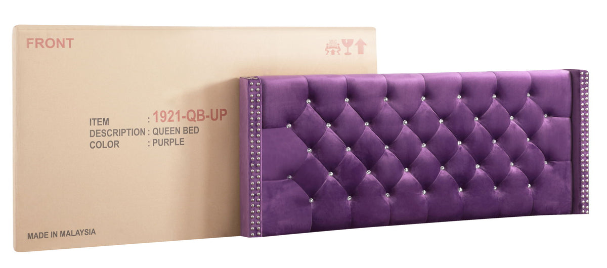 Upholstered Nailhead Trim Chic Bed with Tufted Headboard - Multiple Colors, photo 34 of 40