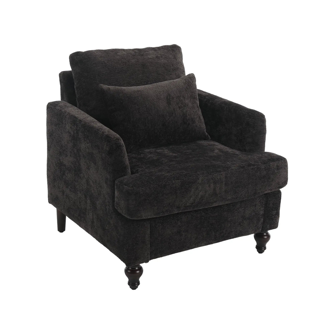Modern Mid Century Wood Frame Armchair With Tufted Design by HouseOfZazla