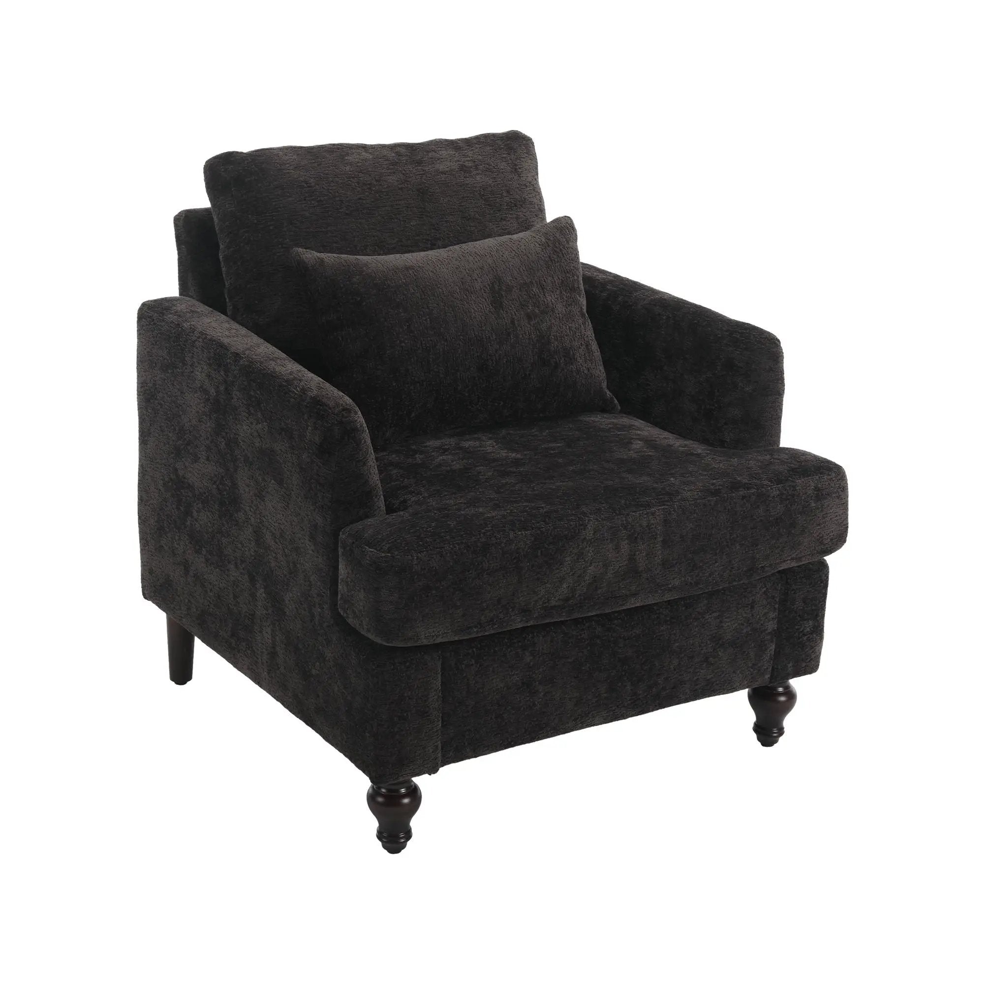 Modern Mid Century Wood Frame Armchair With Tufted Design by HouseOfZazla
