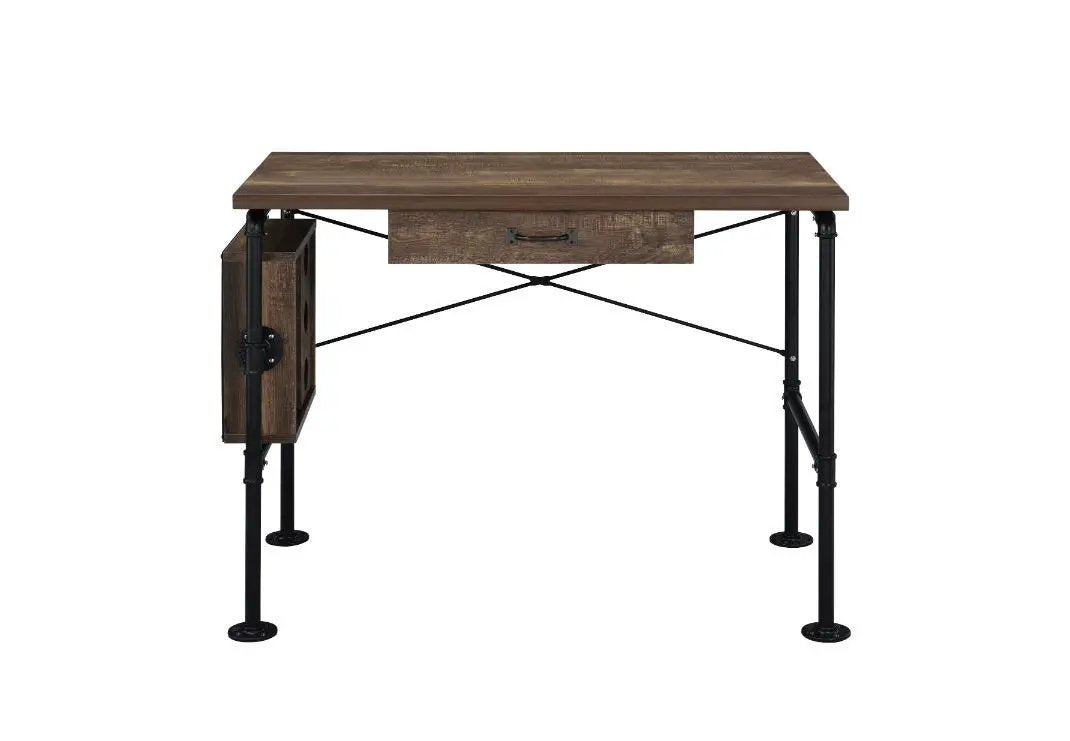 Endang - Writing Desk - Weathered Oak & Black by Unique Piece Furniture
