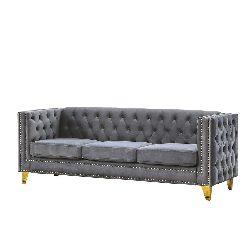 Modern Sofa With Button Tufting, Upholstered Couch For Living Room by HouseOfZazla