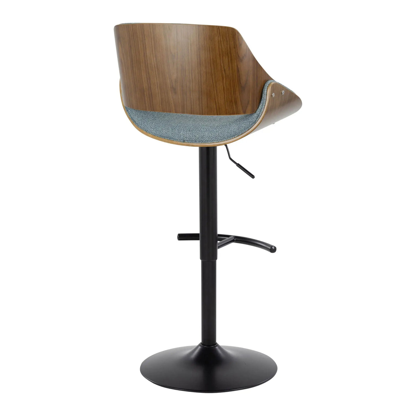 Fabrizzi - Mid Century Modern Adjustable BarStool With Rounded T Footrest (Set of 2) by HouseOfZazla