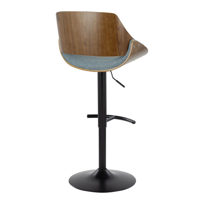 Fabrizzi - Mid Century Modern Adjustable BarStool With Rounded T Footrest (Set of 2) by Unique Piece Furniture