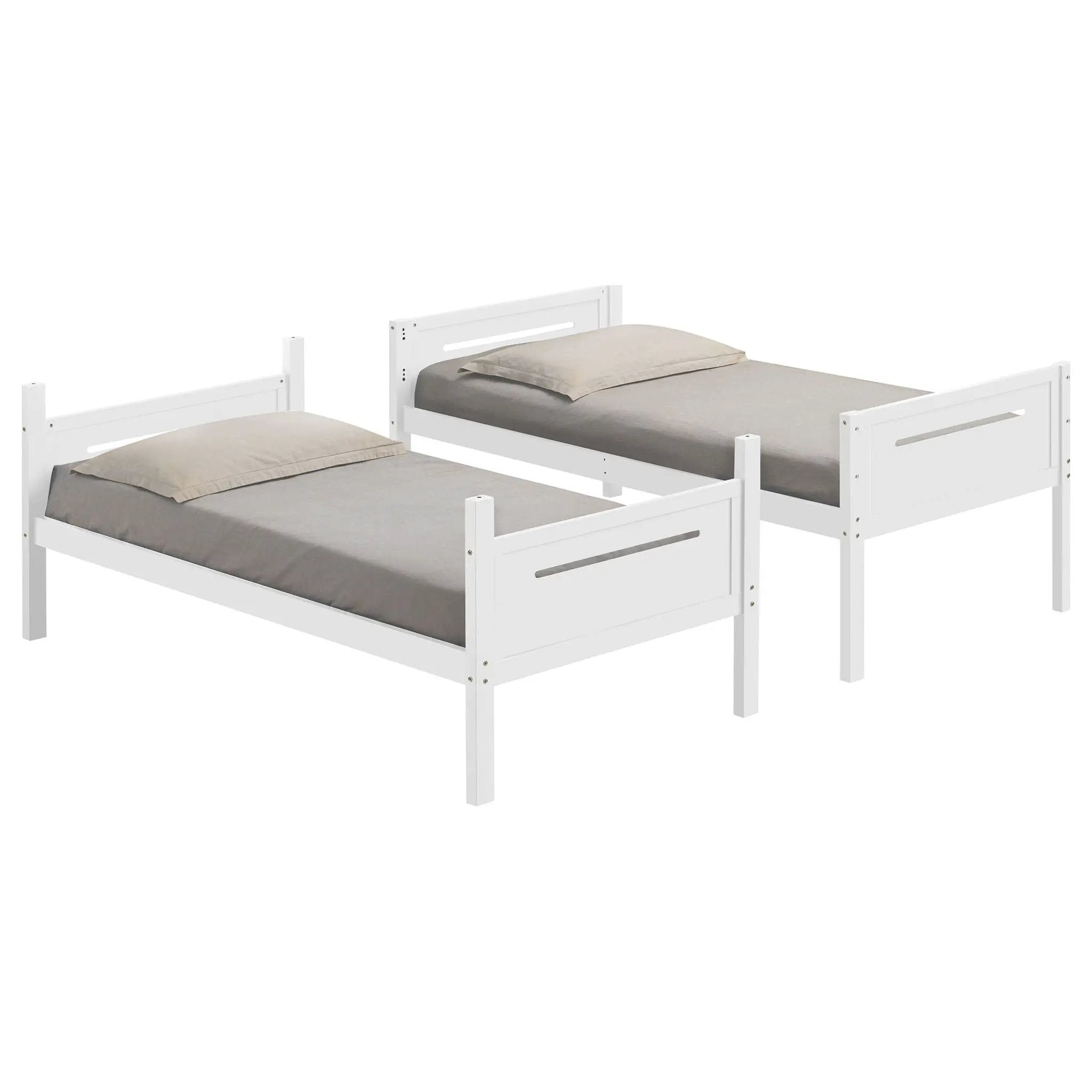 Littleton Wood Twin Over Twin Bunk Bed White by Unique Piece Furniture