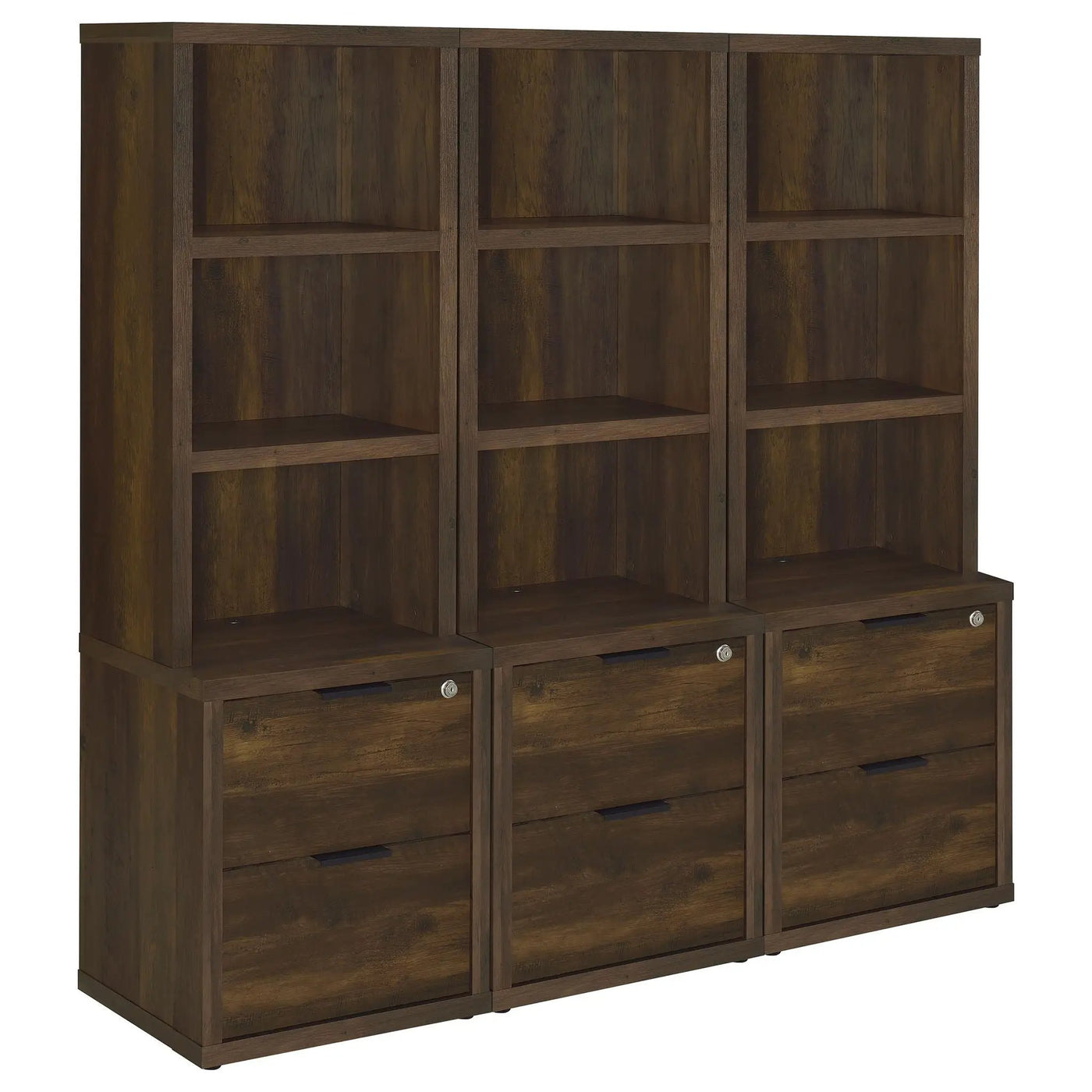 Geary - 3 Piece Wall Unit Bookcase Set With USB Storage by HouseOfZazla