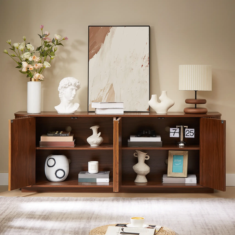Sideboard Storage Cabinet TV Stand with Wave Pattern by HouseOfZazla