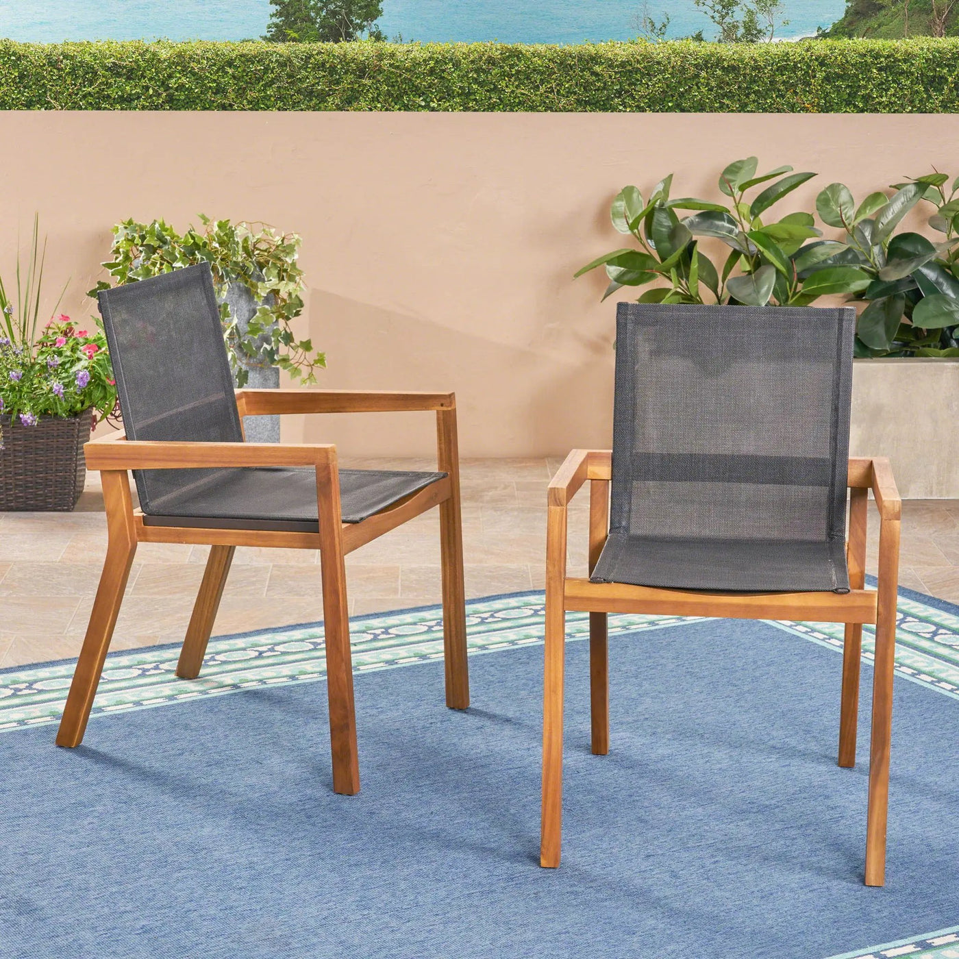 Belfast - Dining Chair With Acacia Wood Frame And Seating (Set of 2) by HouseOfZazla