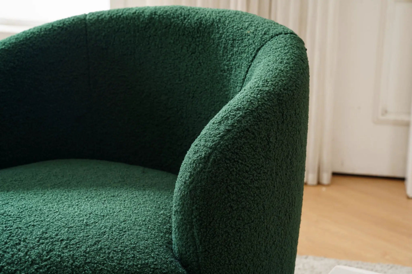 Teddy Fabric Swivel Accent Armchair Barrel Chair by HouseOfZazla