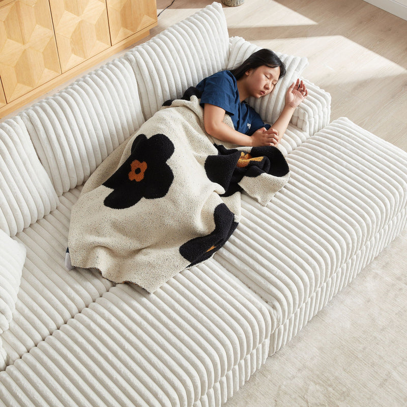 3 Seater Sofa With 2 Ottomans For Living Room by HouseOfZazla