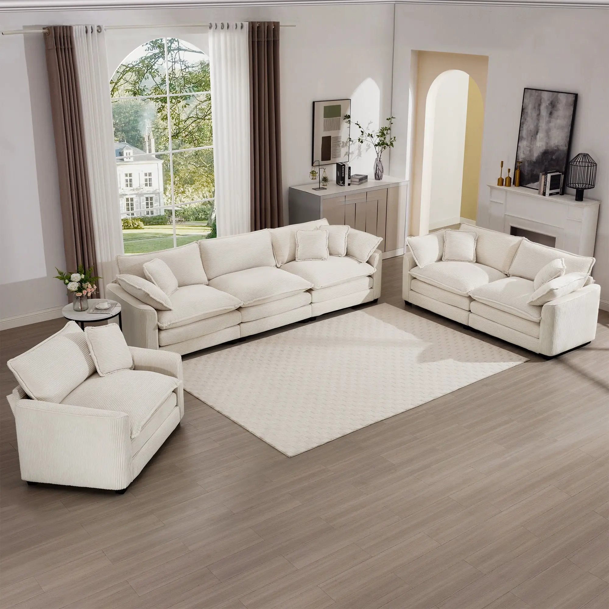 Elegant Oversized Sectional Sofa Set With Deep Seats And Flexible Layout by Unique Piece Furniture