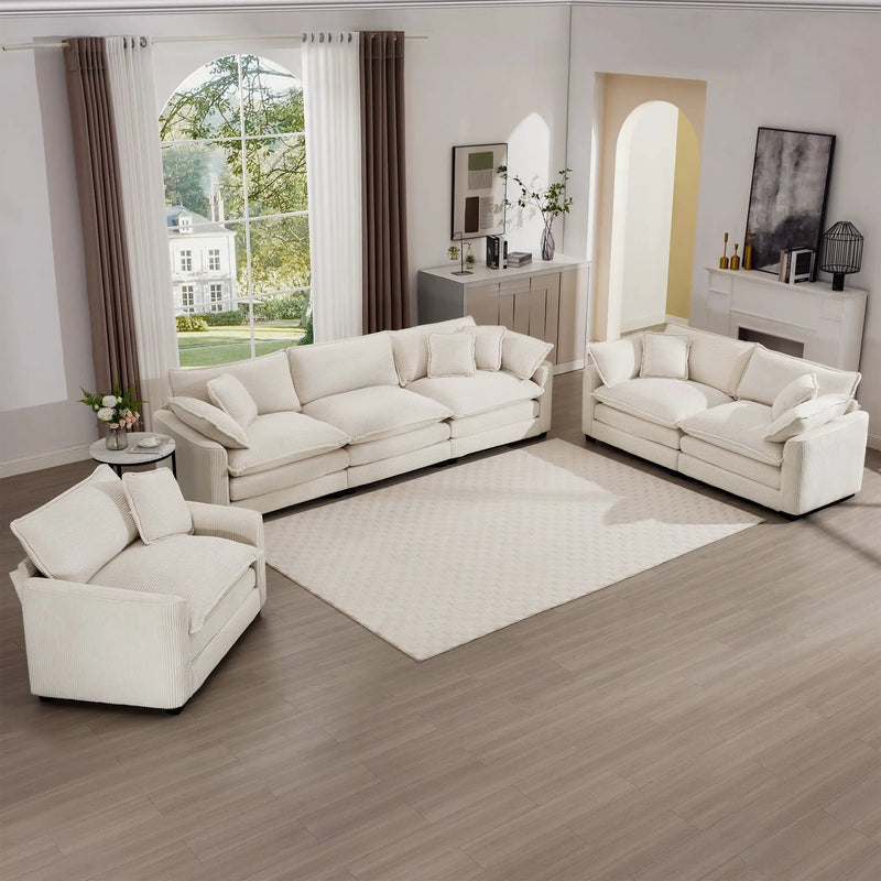 Elegant Oversized Sectional Sofa Set With Deep Seats And Flexible Layout by Unique Piece Furniture