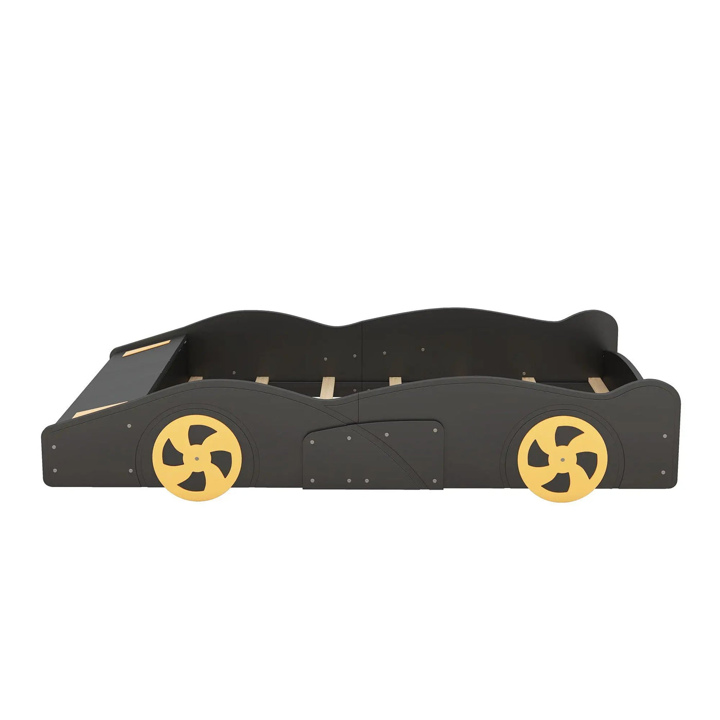 Race Car Shaped Platform Bed With Wheels And Storage by HouseOfZazla