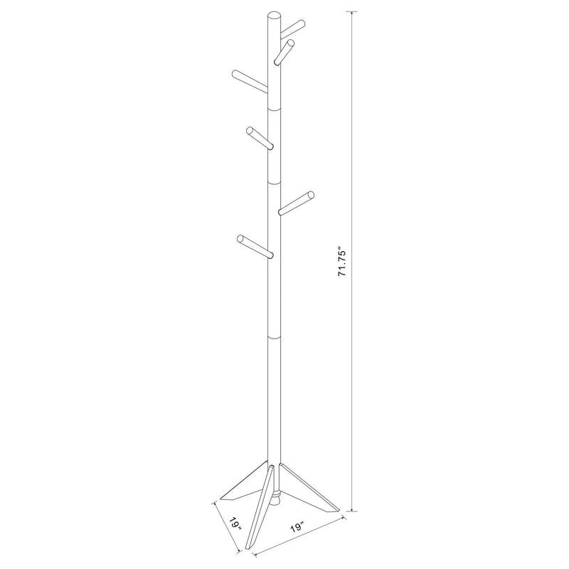 Devlin 6 Hook Freestanding Wood Coat Rack Hat Hanger Grey by Unique Piece Furniture