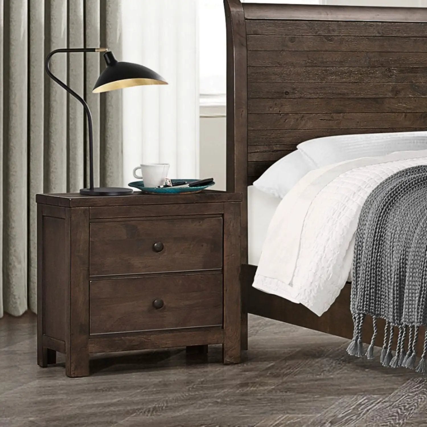 2 Drawer Nightstand - Brown