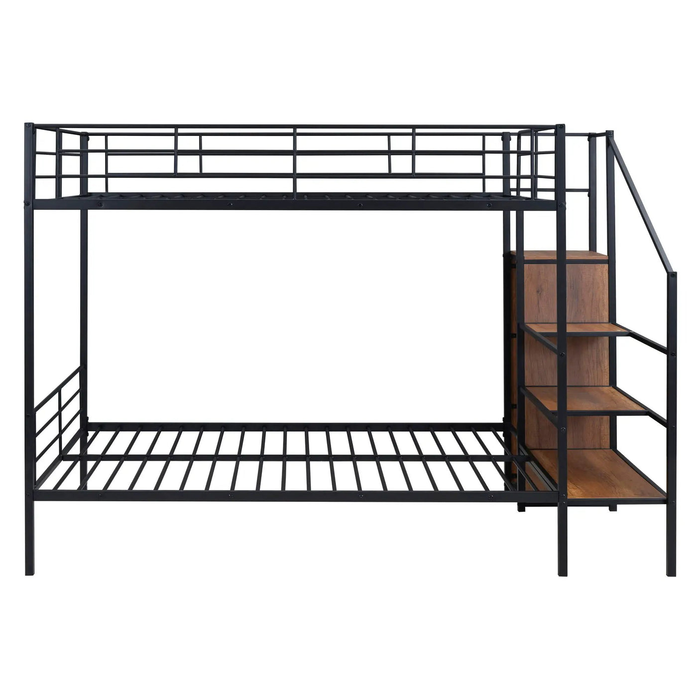 Bunk Bed With Lateral Storage Ladder And Wardrobe by HouseOfZazla