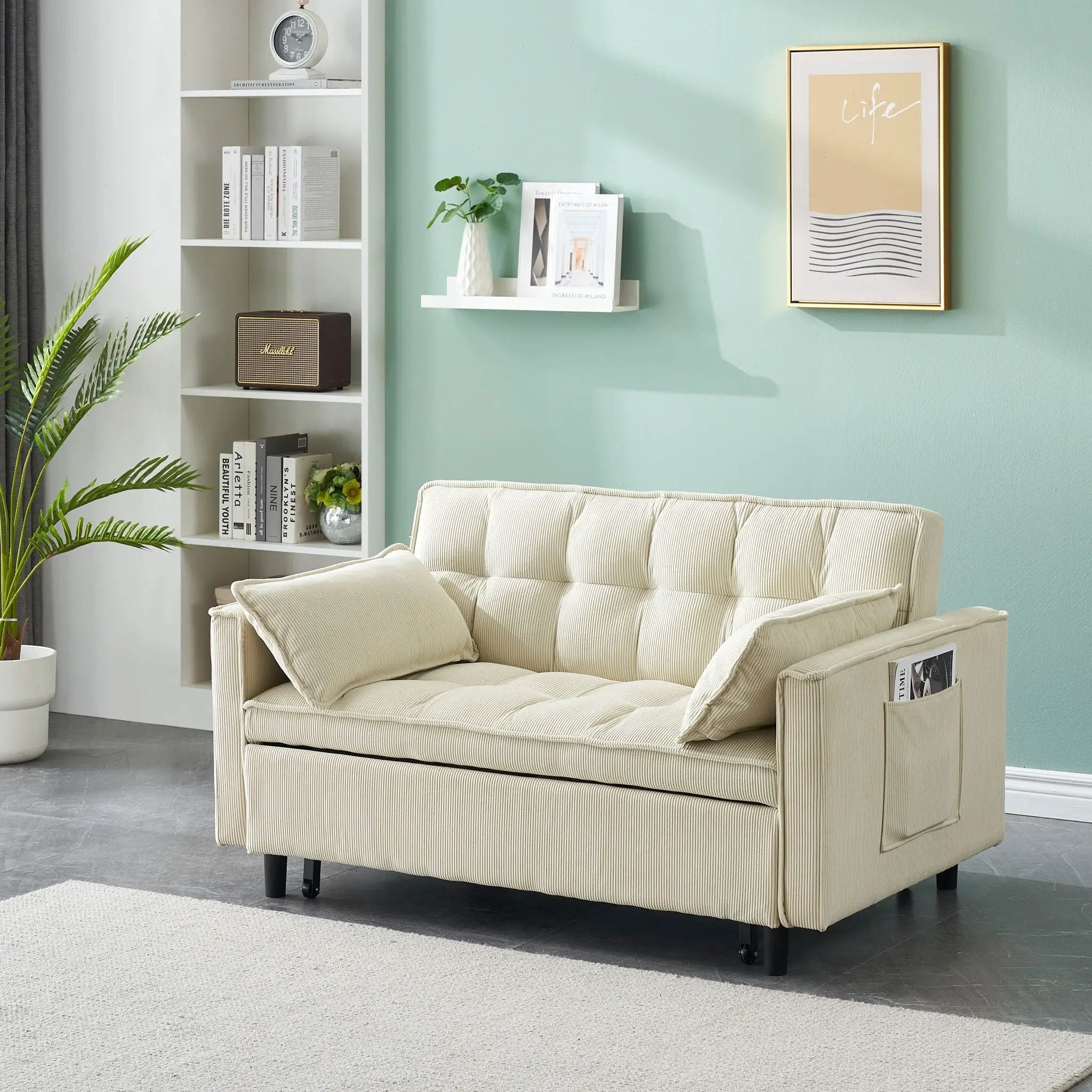 Two-Seat Casual Sofa With Pull Out Bed, Living Room Furniture by HouseOfZazla