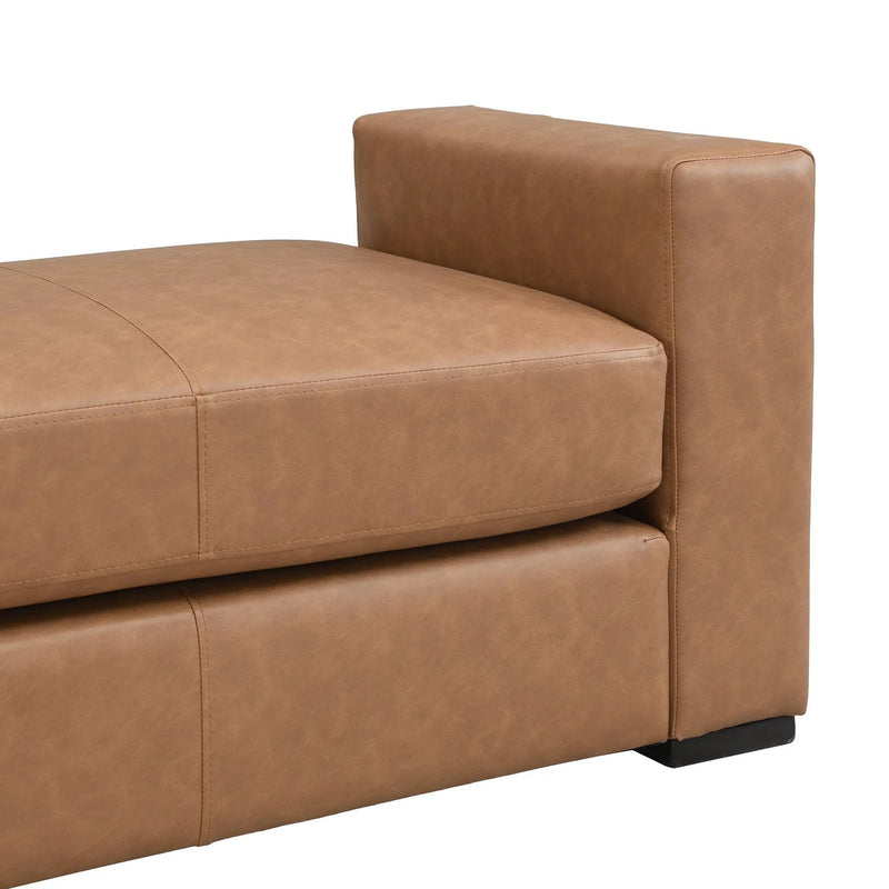 Stylish and Durable Brown Faux Leather Bench by HouseOfZazla