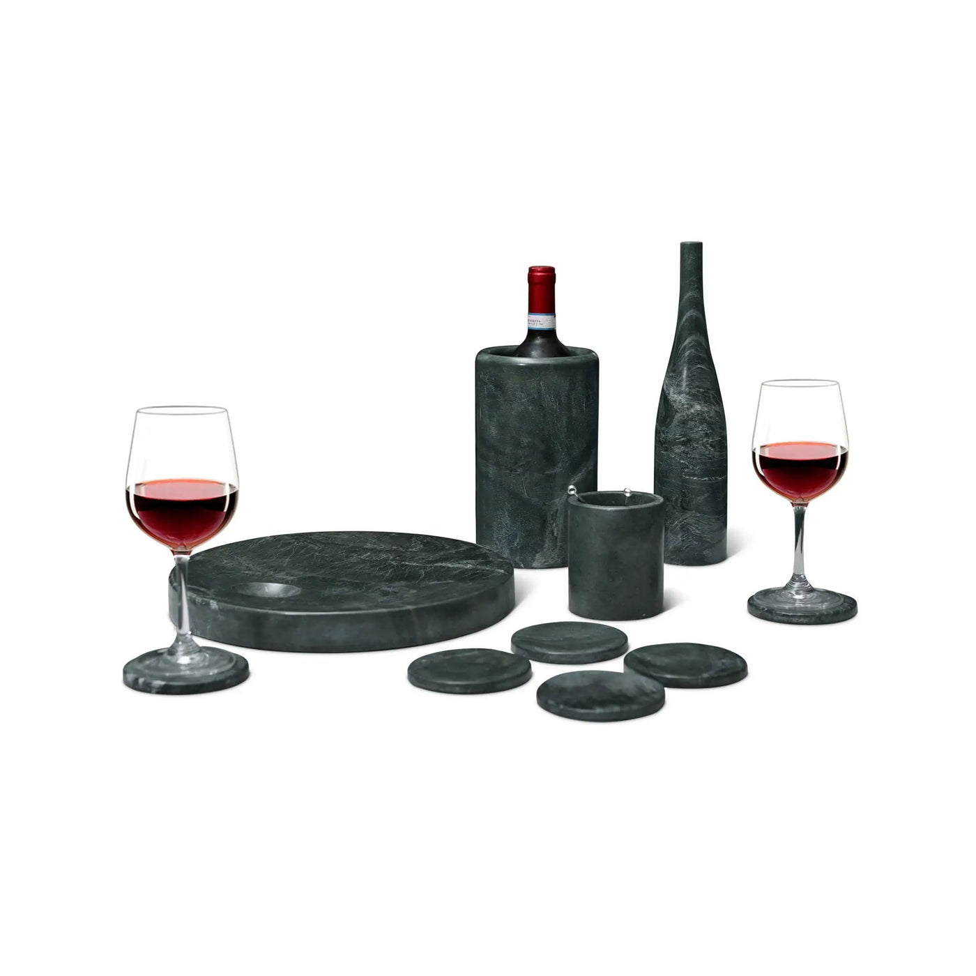 10 Pieces Luxury Natural Marble Dining Room Accessories Set by HouseOfZazla